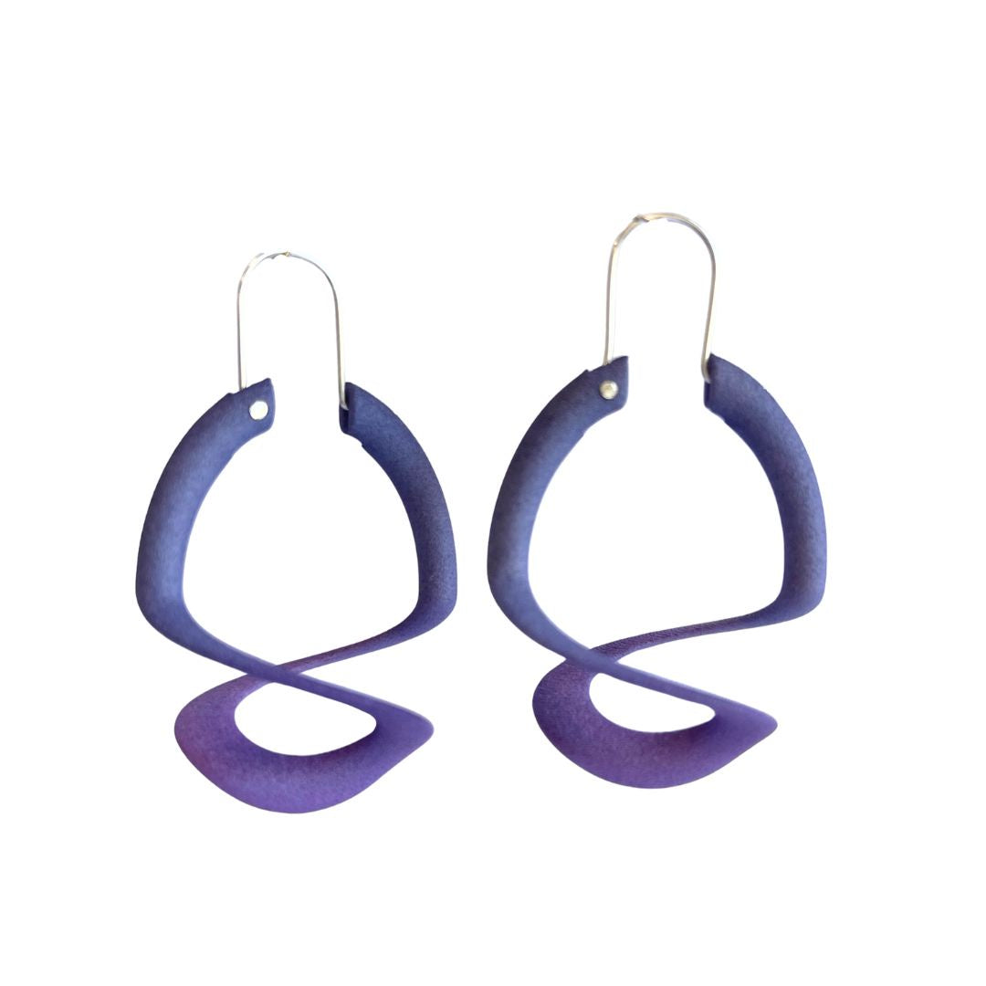 Hoop Earrings Nylon Cadenza Purple