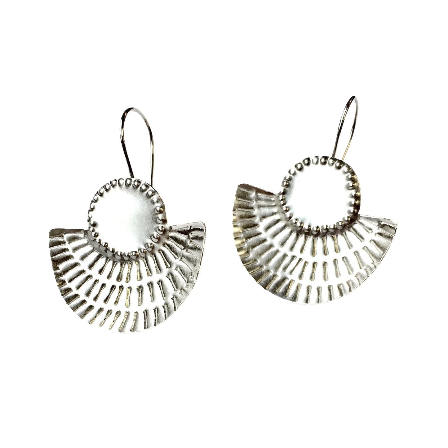 Hook Earrings Dot Dot Dash Silver