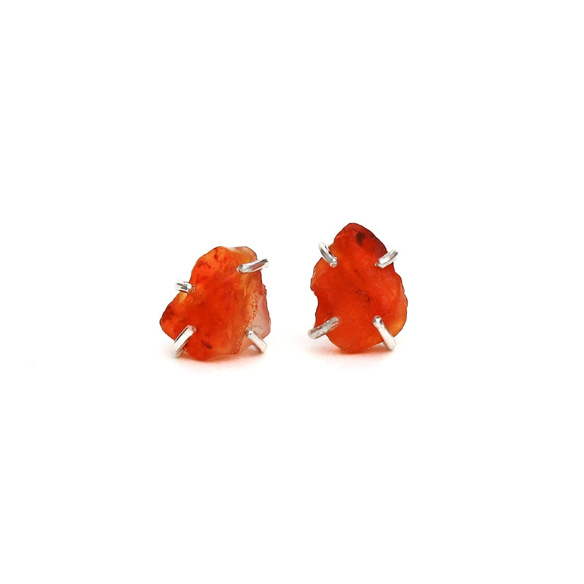 Stud Earrings Raw Carnelian