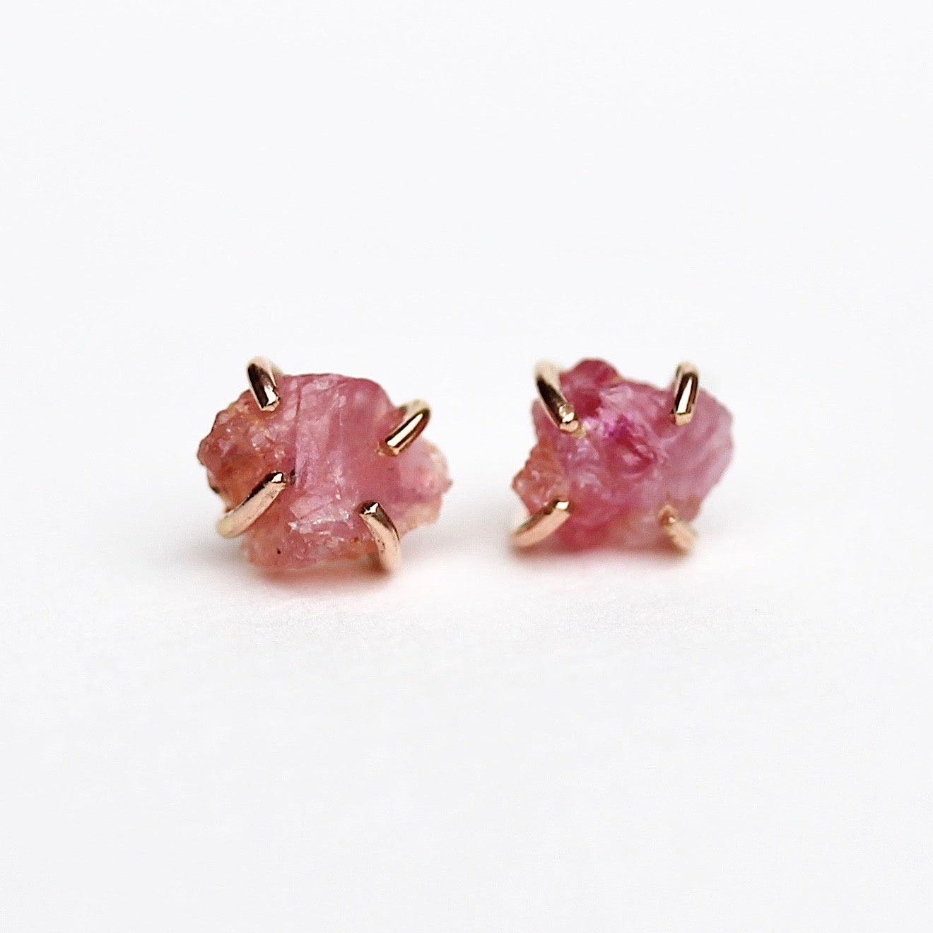 Stud Earrings Raw Spinel