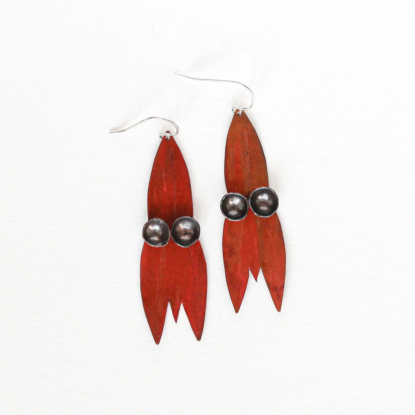 Bronze Earrings Desert Pea