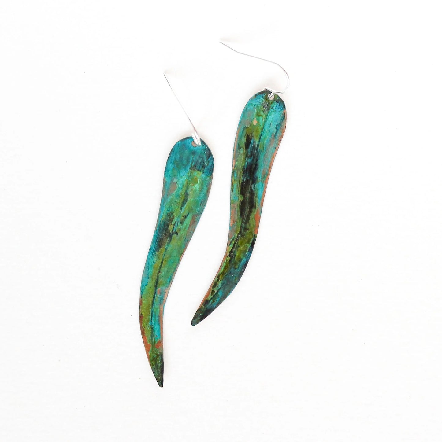 Bronze Earrings Eucalyptus Leaf