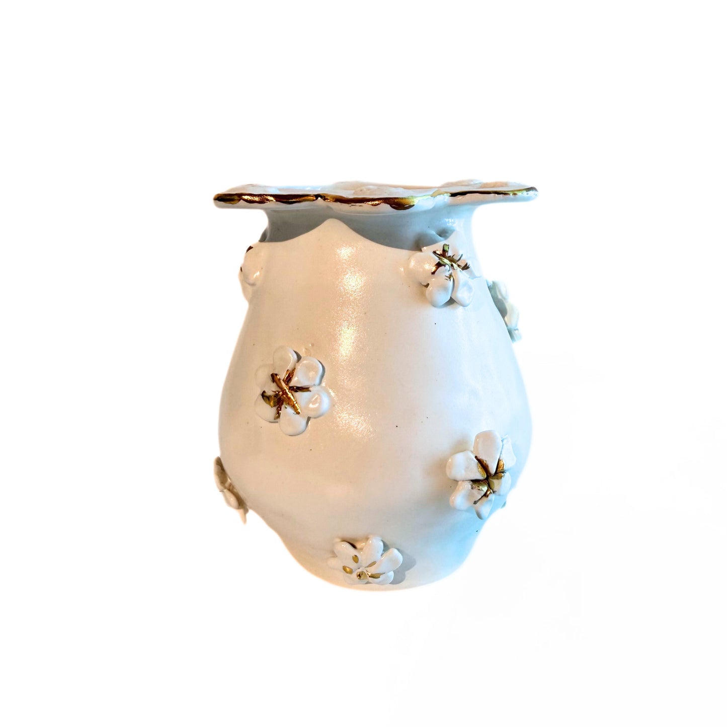 Ceramic Vase White Flowers
