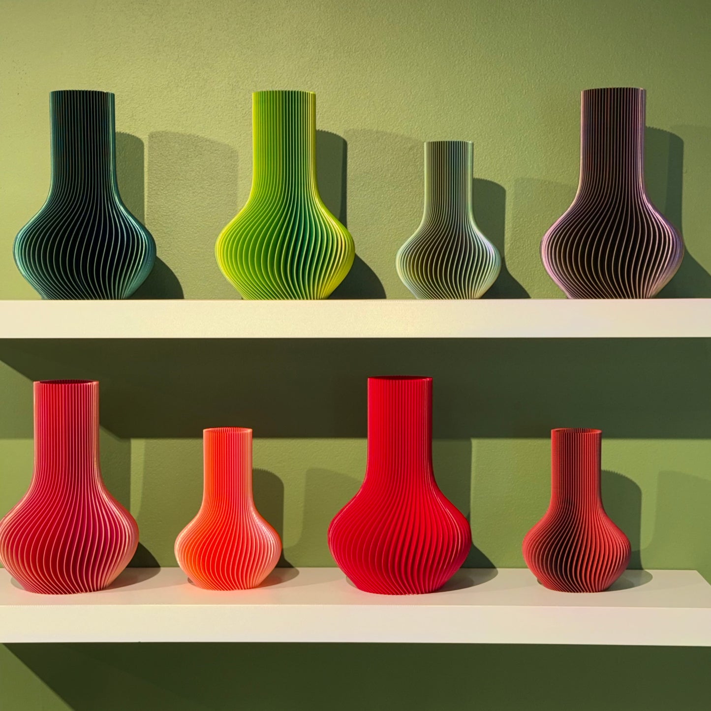 3D Printed Large Tear Drop Vase Magic Peacock