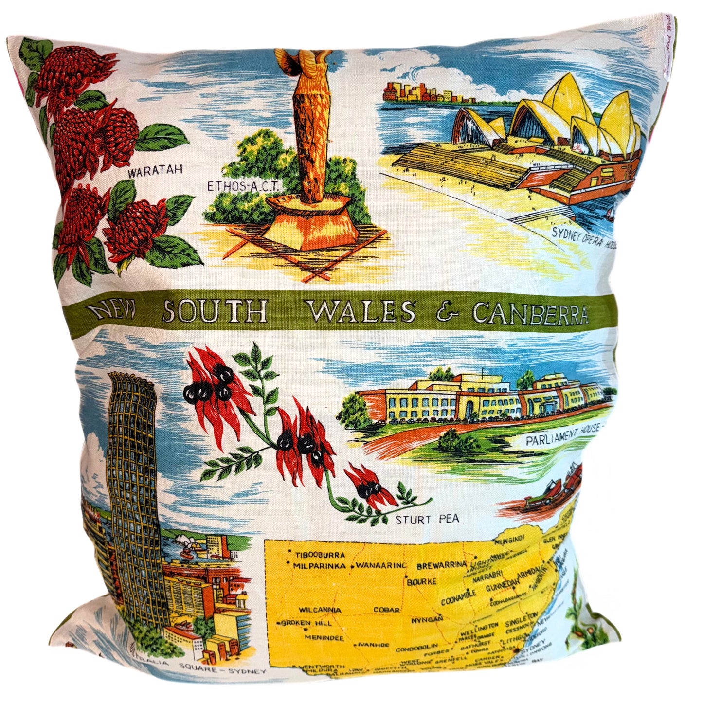 Cushion Cover Vintage Canberra and NSW