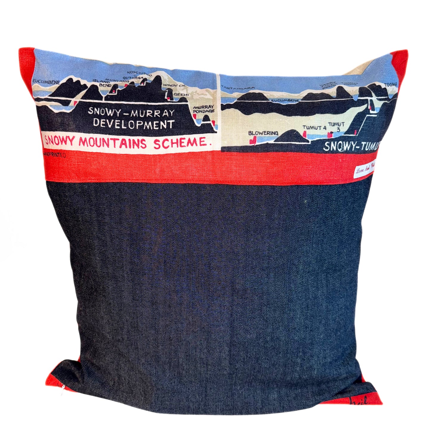 Cushion Cover Vintage Snow Mountains Map