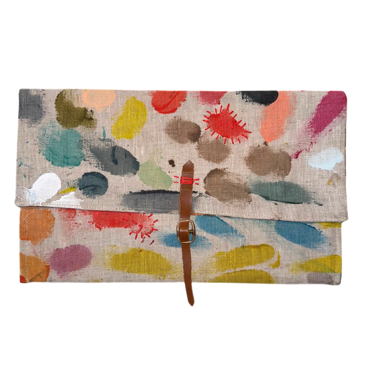 Linen Project Pouch Paint Tester Natural Buckle