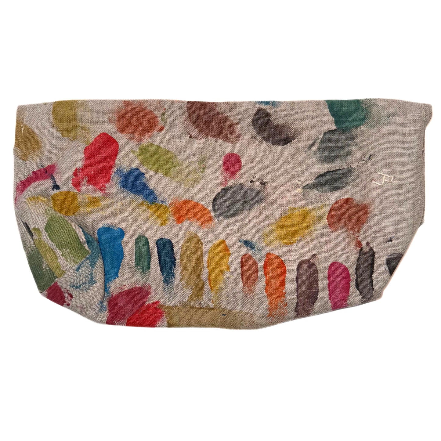 Linen Project Pouch Paint Tester Natural Button