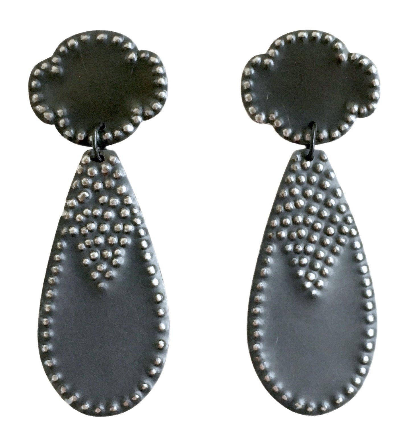 Stud Earrings Regal Lady Oxidised Silver
