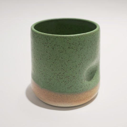 Ceramic Cup Dimple Green