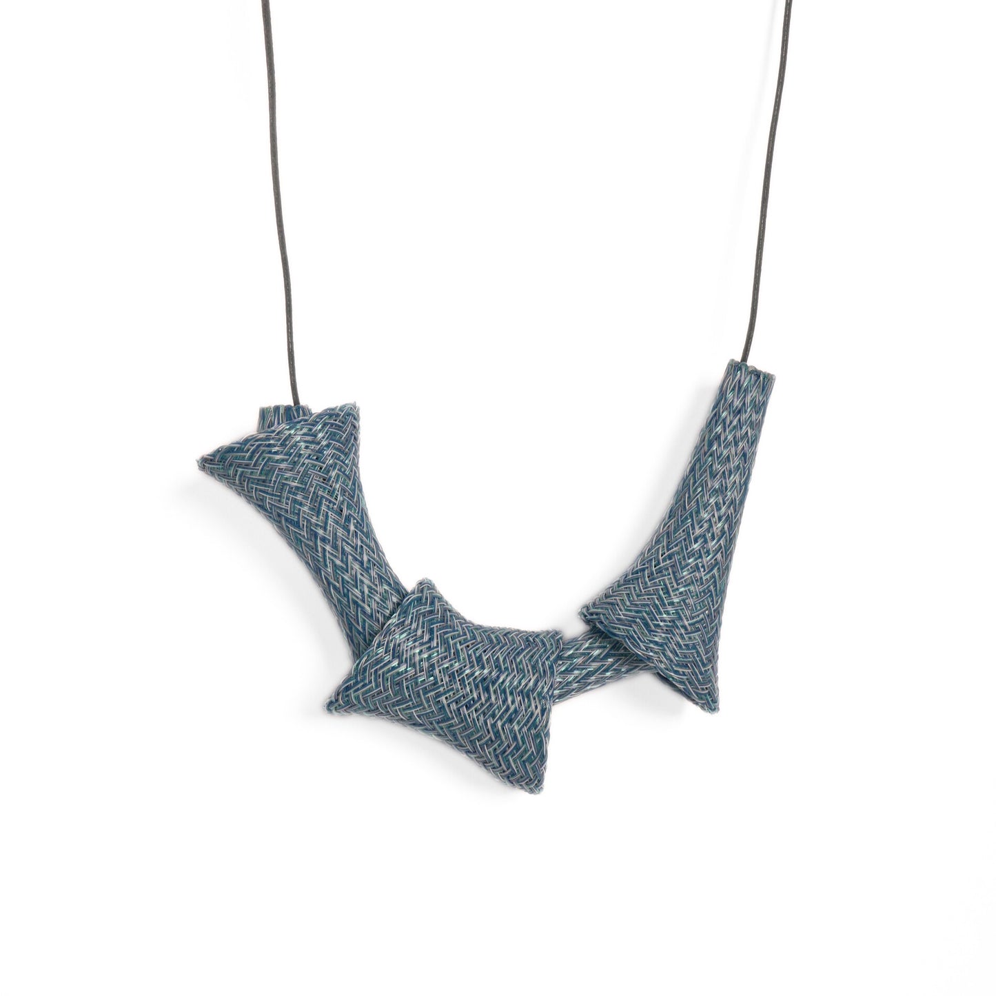 Necklace Mesh Tight Woven Blue