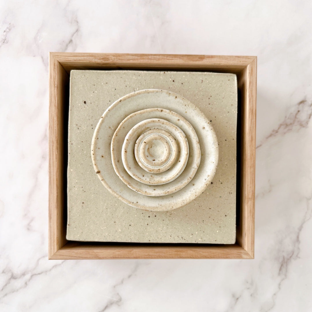 Ceramic Wall Piece White Bloom
