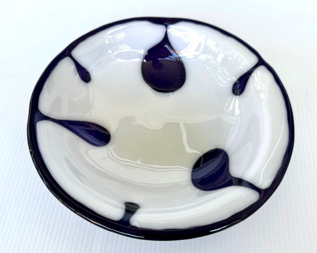 Glass Bowl Six Purple Tears
