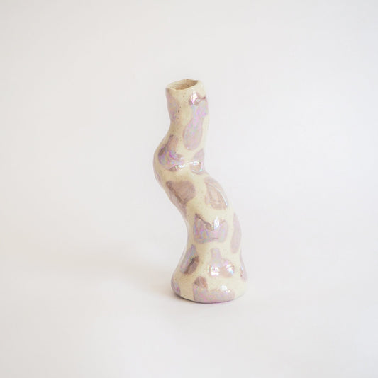 Candle Holder Rosy Brown Cow Print