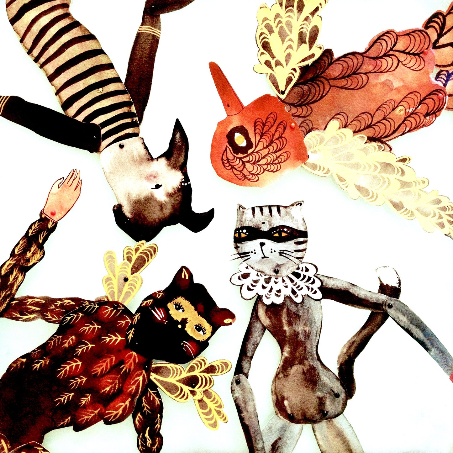 Craft Kit Articulated Beastie A5 Feathered Cat Burglar