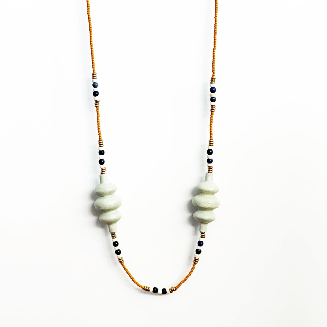 Necklace Beaded Ochre