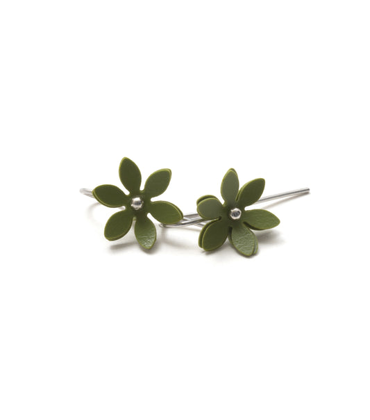 Hook Earrings Daisy Punch Olive