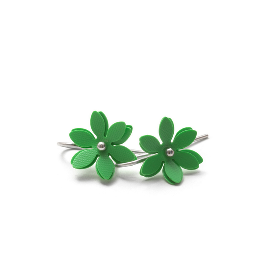 Hook Earrings Daisy Punch Bright Green
