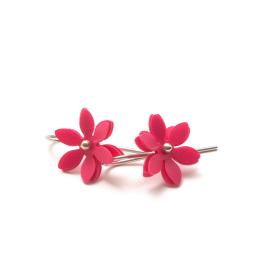 Hook Earrings Daisy Punch Pink