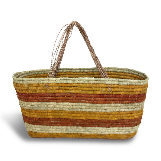 'Bathi (Pandanus Basket)' Margaret Djarrbalabal (Rust / Yellow)