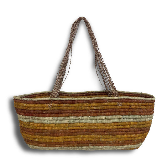 'Bathi (Pandanus Basket)' Margaret Djarrbalabal (Brown / Yellow)