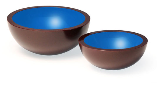 Bowl Bauple Set of Two Blue Wash