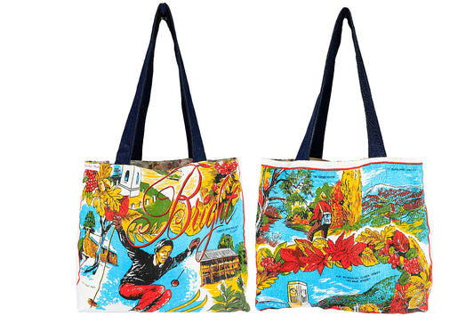 Tote Bag Vintage Bright Skiing