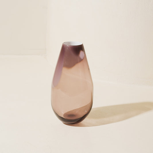 Glass Leaf Vase Aubergine Small