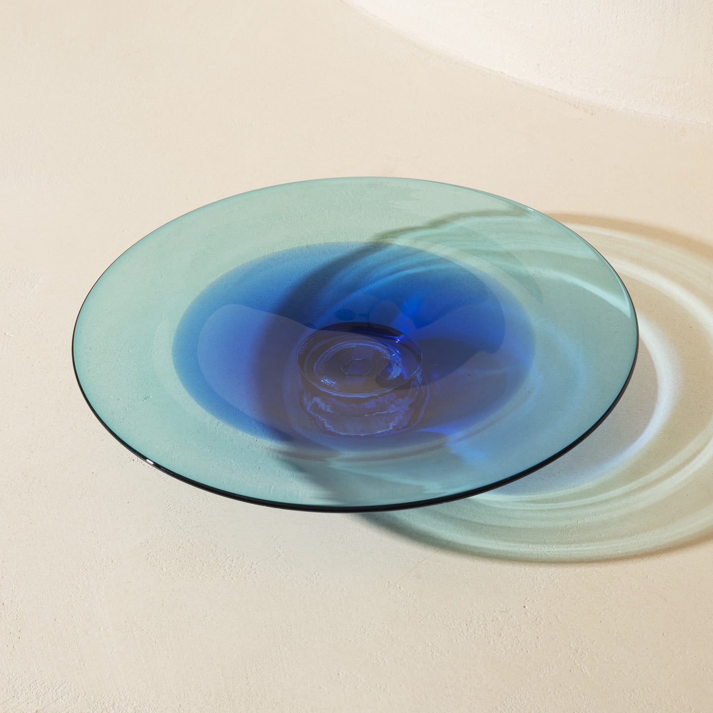 Glass Platter Continuum Teal & Cobalt