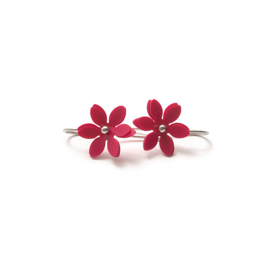 Hook Earrings Daisy Punch Cerise