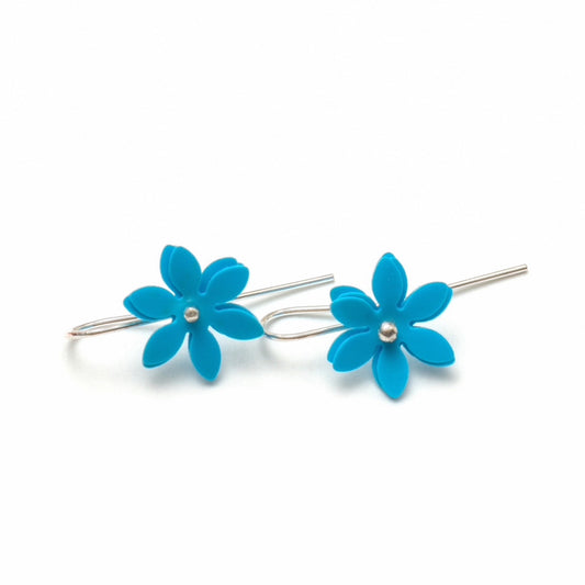 Hook Earrings Daisy Punch Light Blue