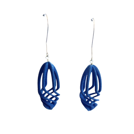 Hook Earrings Nylon Allegro Sea Blue