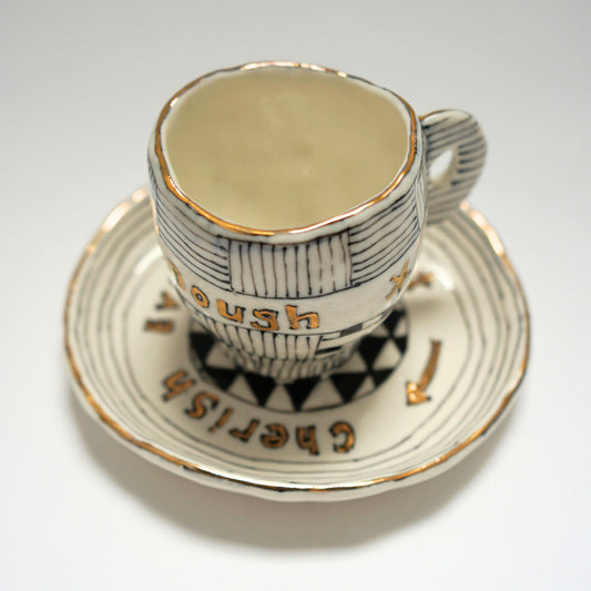 Ceramic Espresso Cup and Saucer