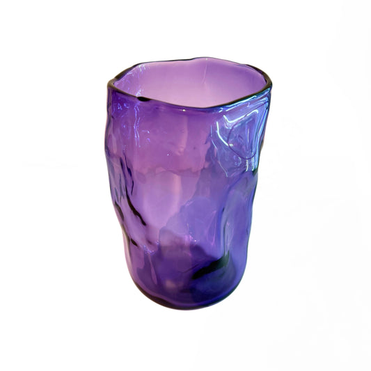 Glass Vase Crumple Violet