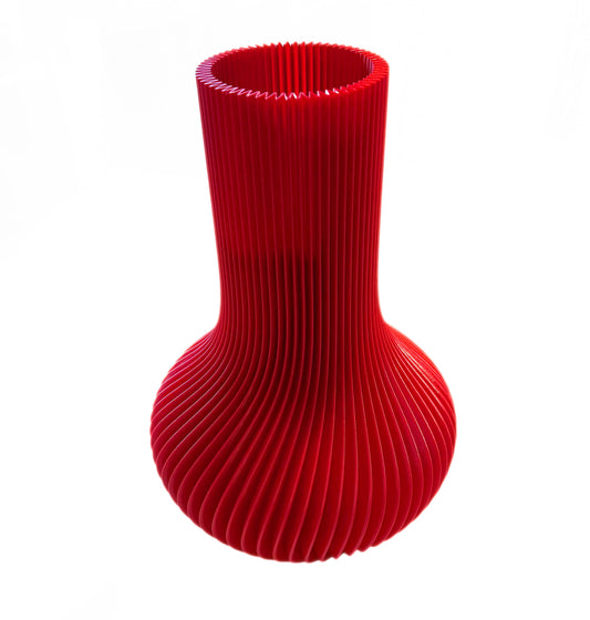 3D Printed Large Tear Drop Vase Love Red