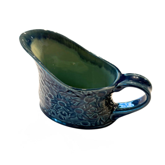 Ceramic Pitcher Flannel Flower Small Wide Blue