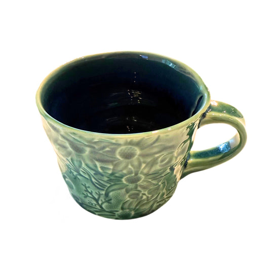 Ceramic Mug Flannel Flower Green
