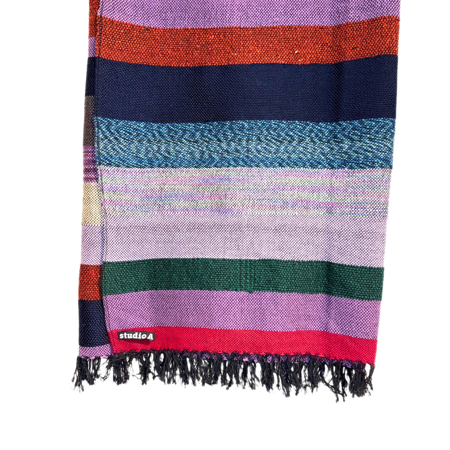 Handwoven Throw Rug Fringed Damnian Showyin Multi Winter