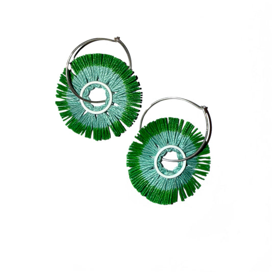 Hoop Earrings Shady Days Stamens Aqua / Green