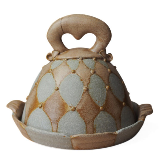 Ceramic Butter Dish Harlequin Gold