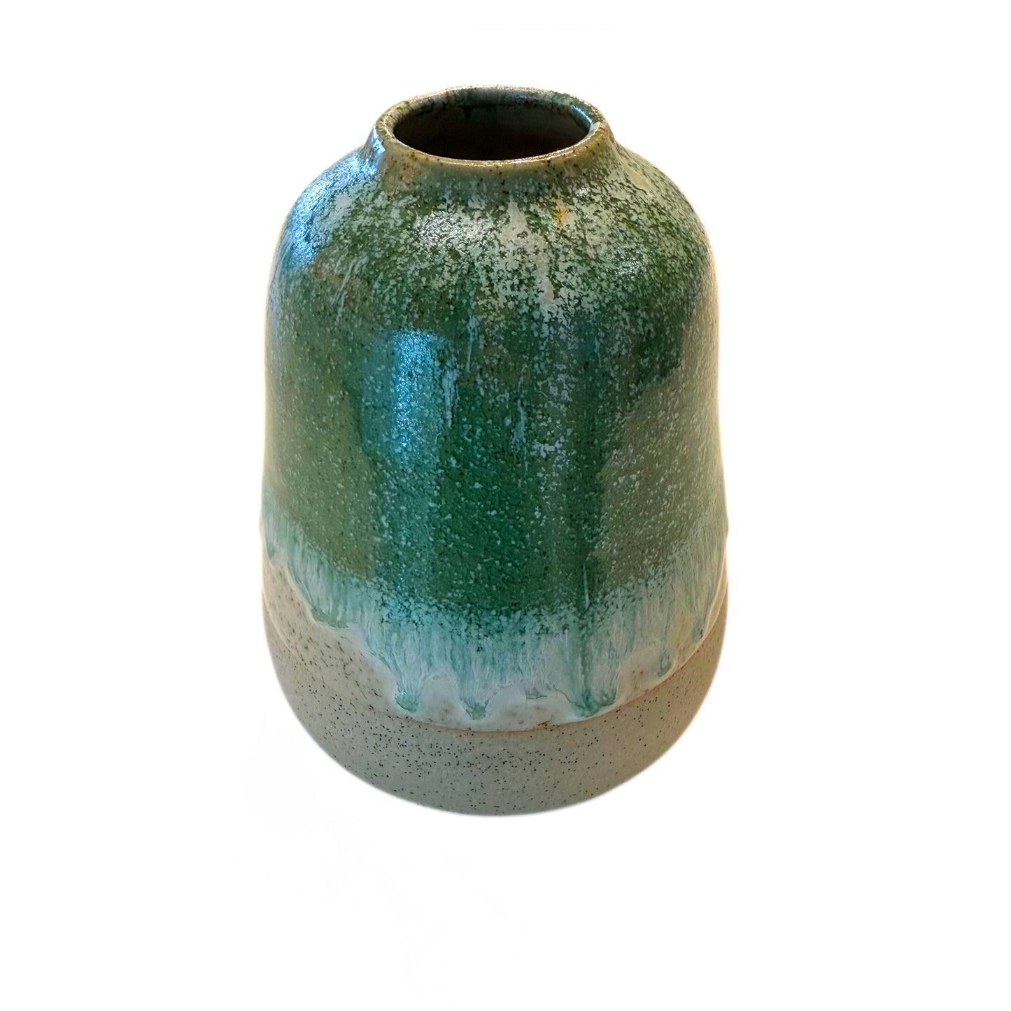 Ceramic Vase Green Drip