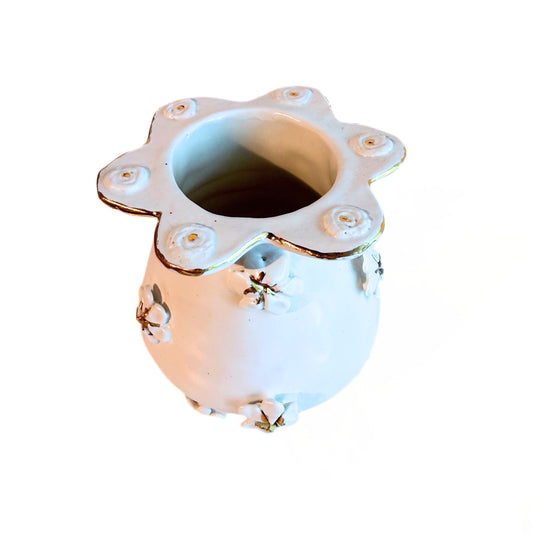 Ceramic Vase White Flowers