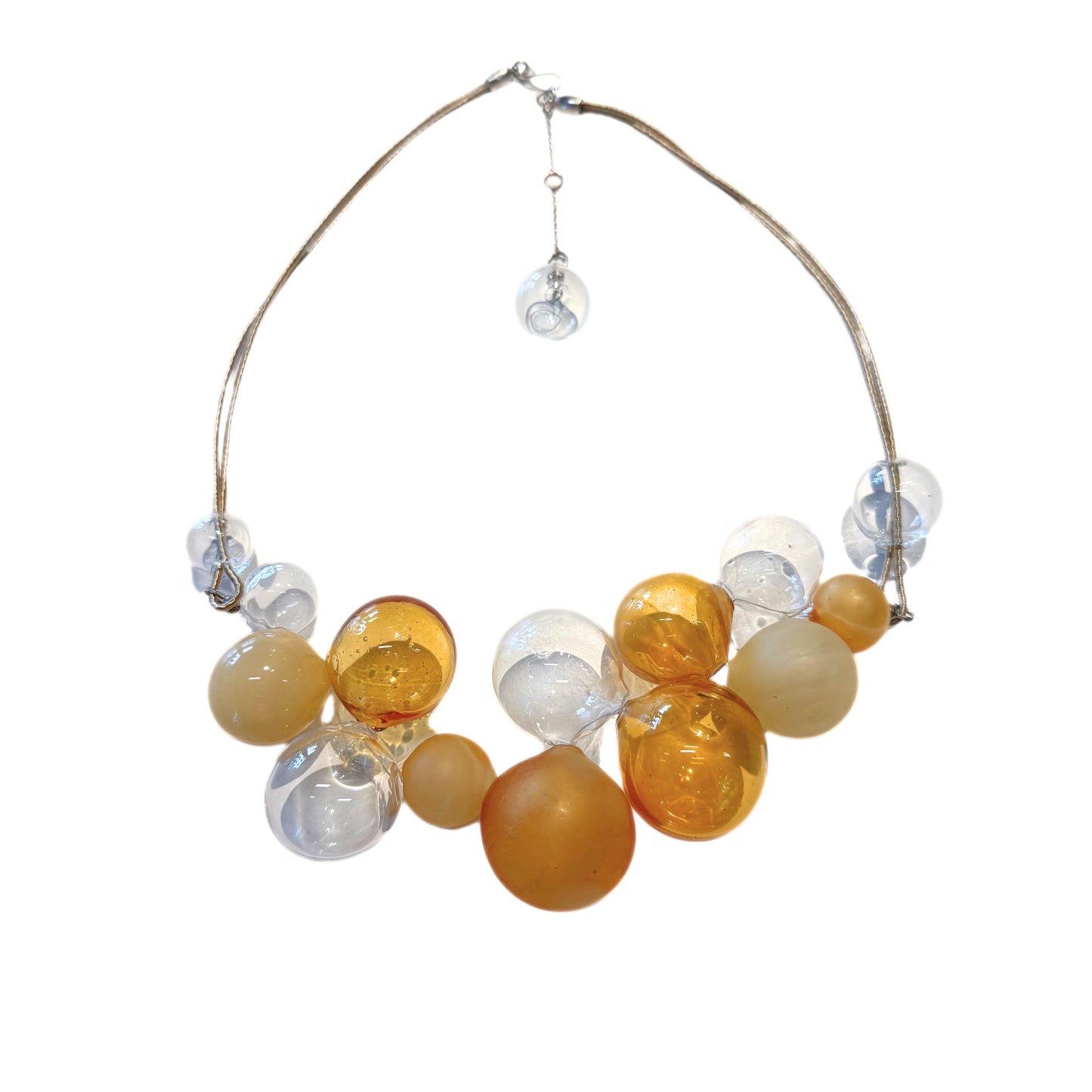 Necklace Glass Honey Bubbles