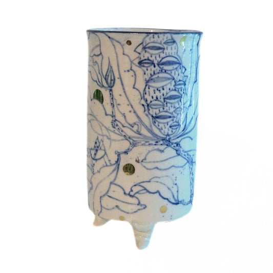 Porcelain Vase Legged Banksia Grasshopper Small