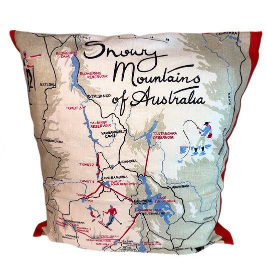 Cushion Cover Vintage Snow Mountains Map