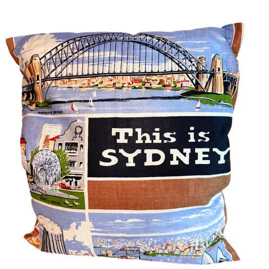 Cushion Cover Vintage This Is Sydney Brown Pink