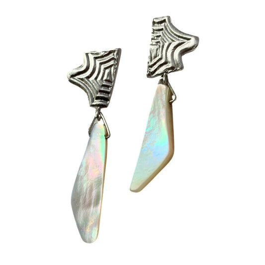 Stud Earrings Astral Drop Large Mother of Pearl