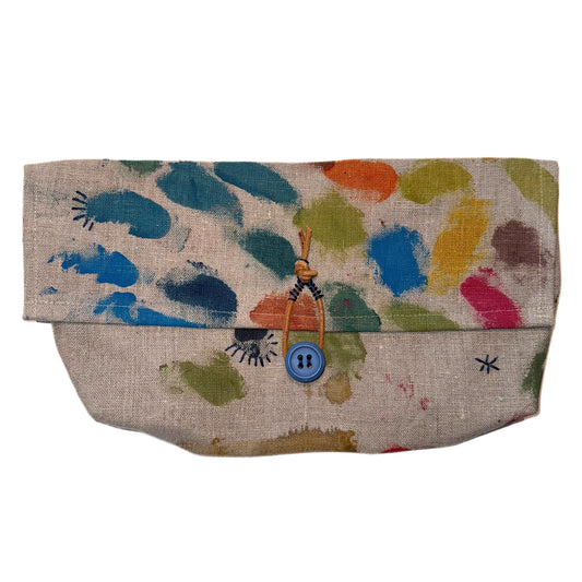 Linen Project Pouch Paint Tester Natural Button