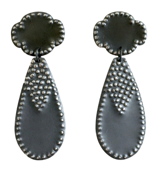 Stud Earrings Regal Lady Oxidised Silver