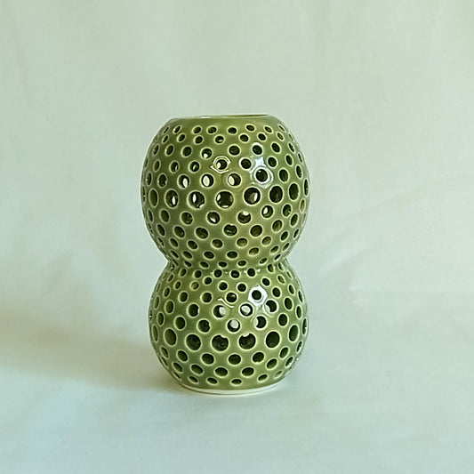 Ceramic Candle Holder Bees Nest Tower Small Pistachio (B)